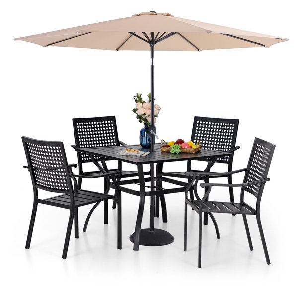 Lark Manor Alaistair Round 4 - Person Outdoor Dining Set & Reviews